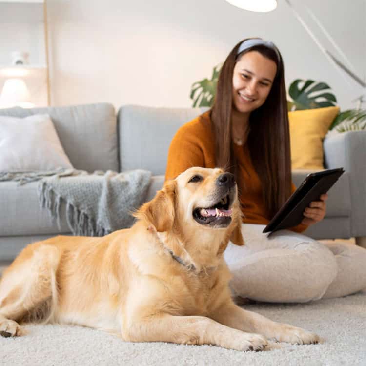 dog with women